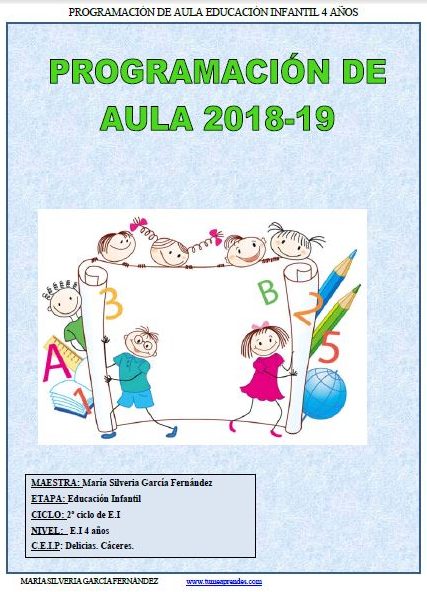 PROGRAMACIÓN DE AULA INFANTIL 4 AÑOS 2018-2019 - aprendes